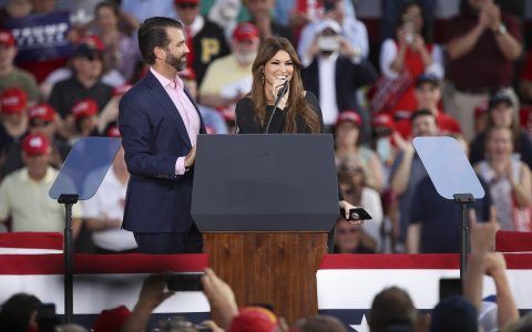 Kimberly Guilfoyle, Donald Trump Jr.’s girlfriend, checks optimistic