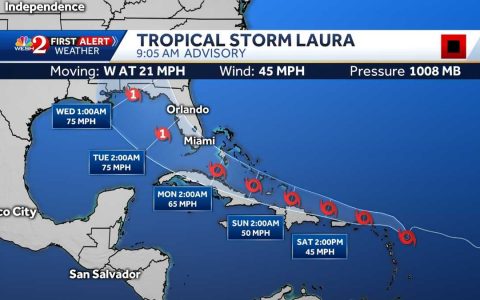 Florida in Tropical Storm Laura’s forecast cone