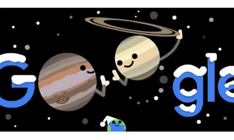Google Doodle represents the vast combination of Mercury and Saturn