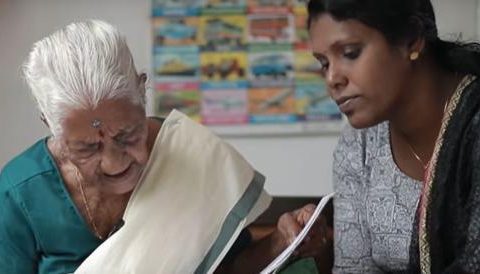 A woman in India learned to read and write at the age of 104