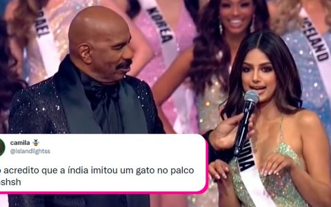 Miss Universe: A meme imitating a cat’s meow in India’s candidate contest.  wired up