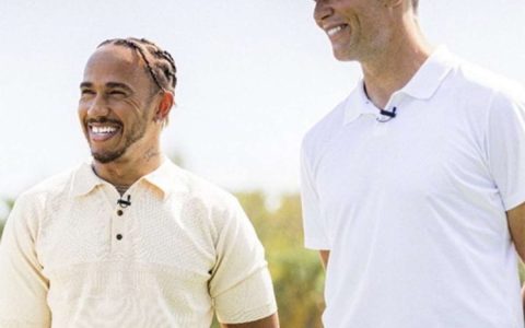 Lewis Hamilton and Tom Brady team up at charity golf match