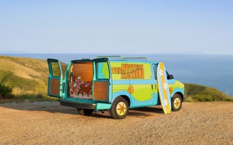 Airbnb van from the movie ‘Scooby-Doo’.  can be rented on